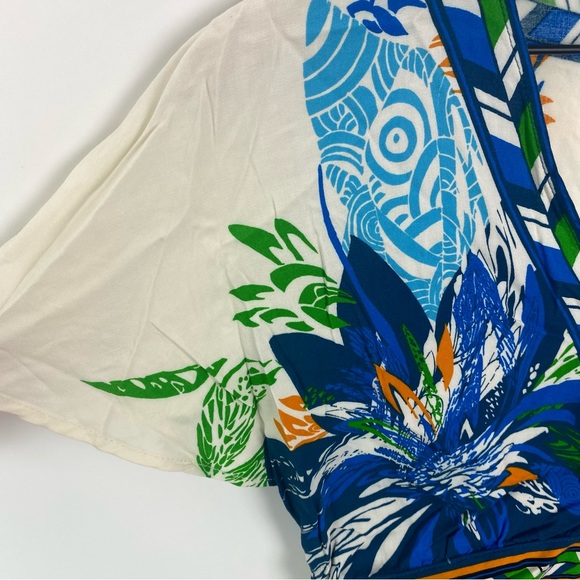 Jealous Tomato Polynesian Tribal Print Wrap Crop Top Medium INV235 - Picture 4 of 6